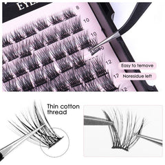Mixed Lash Clusters 12 Rows C D Curl Wispy Soft Fluffy Natural Look Cluster Lash