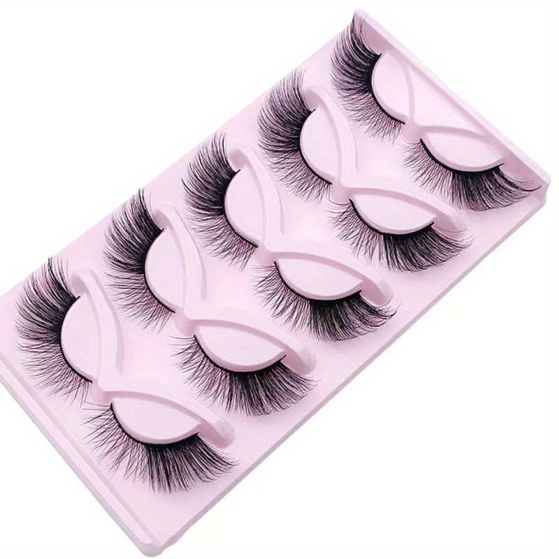5 Pairs Fluffy False Eyealshes Fox Cat Eye Lashes Winged False Eyelashes