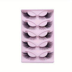 5 Pairs Fluffy False Eyealshes Fox Cat Eye Lashes Winged False Eyelashes