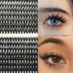 280pcs Cluster Lashes D Curl Long Individual Lashes Mixed Tray Faux Mink Lash