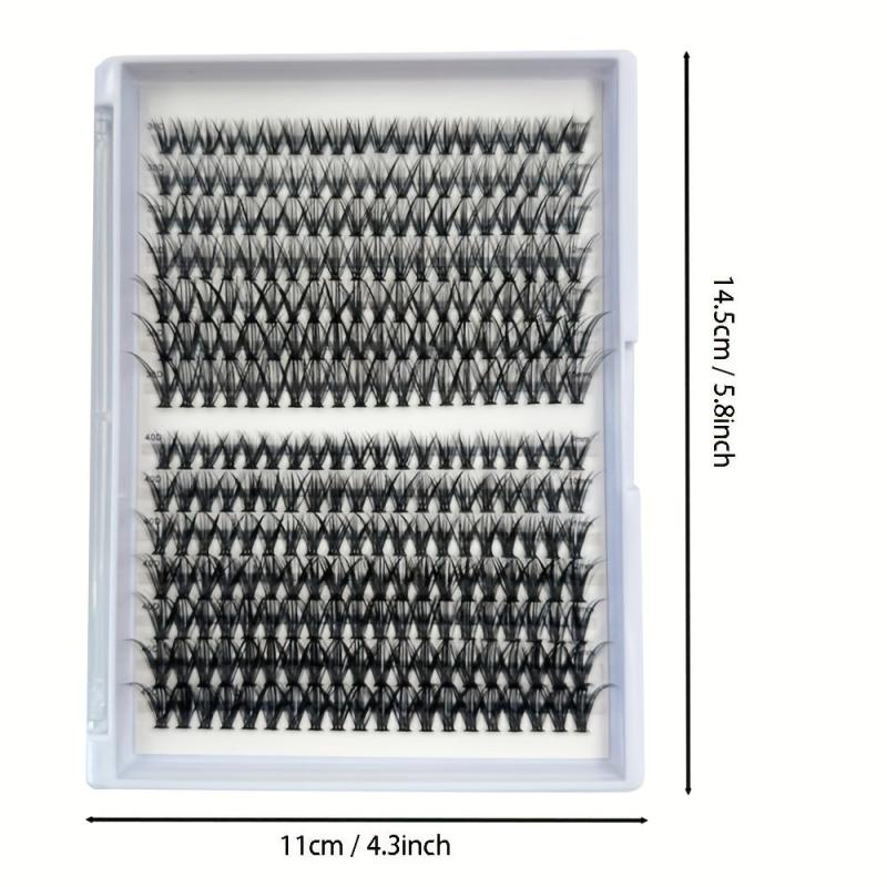 280pcs Cluster Lashes D Curl Long Individual Lashes Mixed Tray Faux Mink Lash