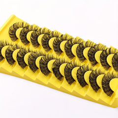 10 Pairs Fluffy False Eyelashes for Daily Party Wear