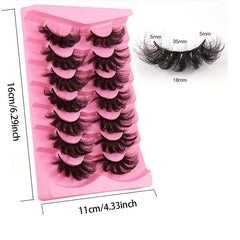 7 Pairs Thick Volume Faux Mink Eyelashes Natural Curly Lashes