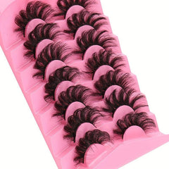 7 Pairs Thick Volume Faux Mink Eyelashes Natural Curly Lashes