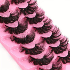 7 Pairs Thick Volume Faux Mink Eyelashes Natural Curly Lashes