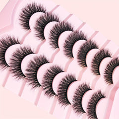 7 Pairs Faux Mink Fluffy False Eyelashes Natural Look C Curling