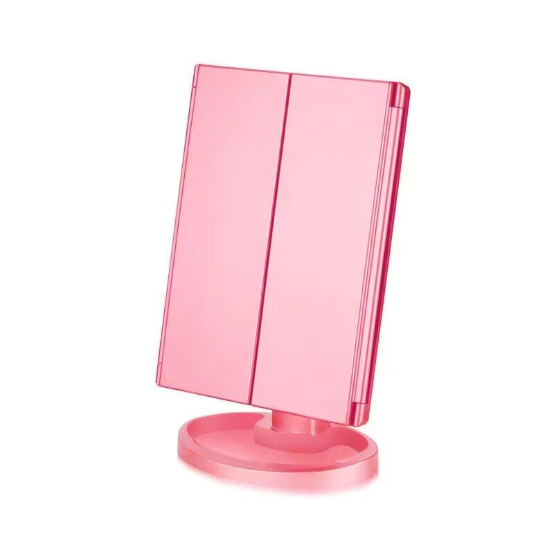 Touch Control Trifold Makeup Mirror with Lights 2X 3X Magnification