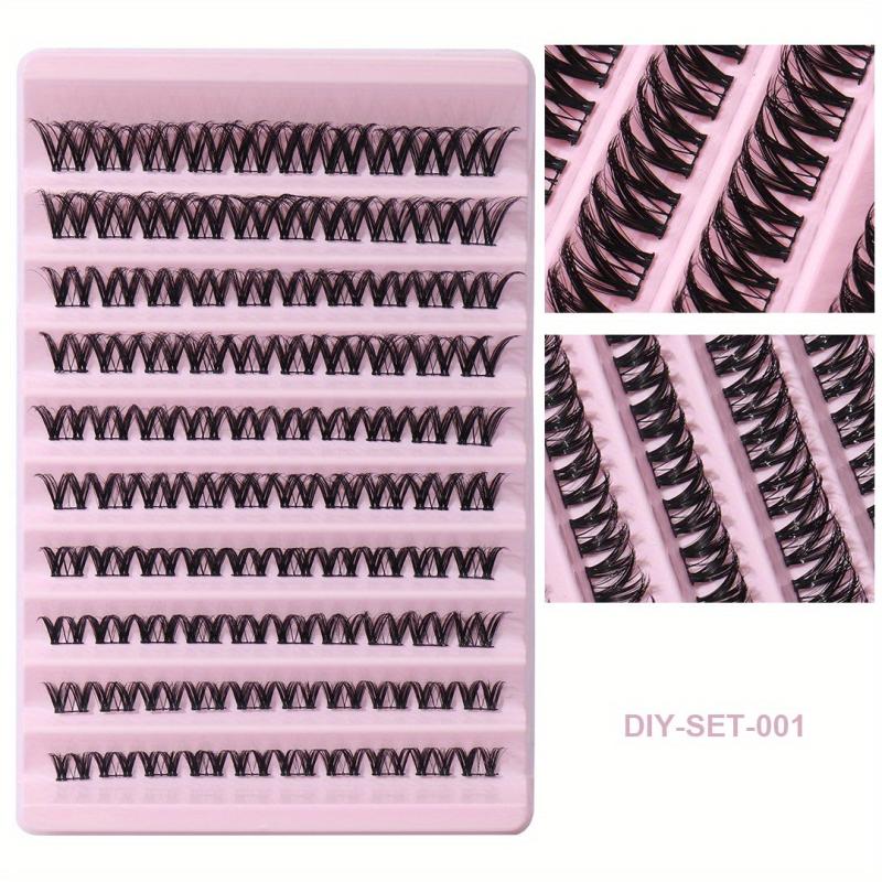 DIY Segmented False Eyelashes Short Long Cluster Extension Makeup