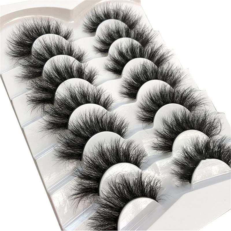7 Pairs Fluffy Mink Lashes Dramatic Volume Extension