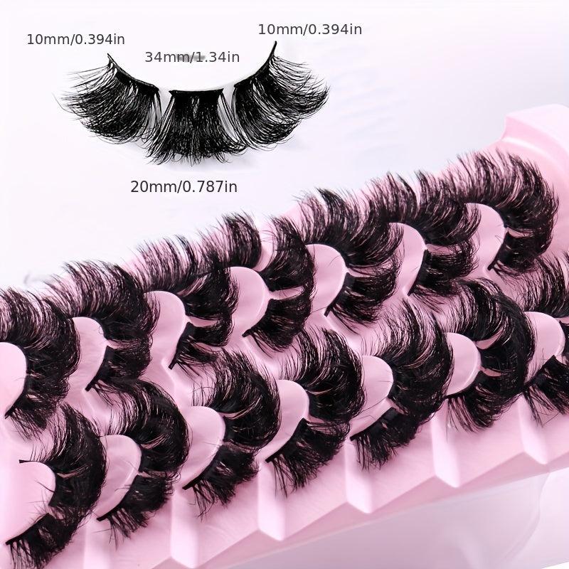 7 Pairs Segmented Fluffy False Eyelashes Thick Natural Eye Lashes