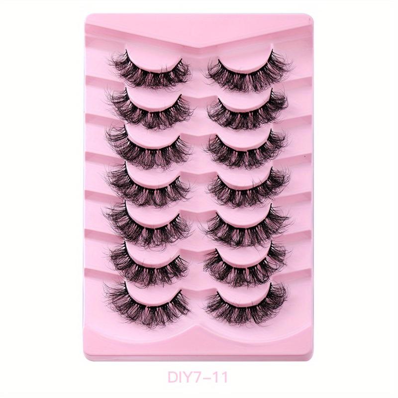 7 Pairs Segmented Fluffy False Eyelashes Thick Natural Eye Lashes