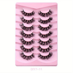 7 Pairs Segmented Fluffy False Eyelashes Thick Natural Eye Lashes