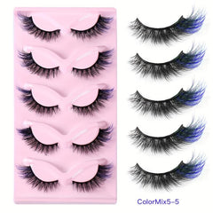 5 Pairs 3D Cat Eye Lashes Winged Fluffy Manga Lashes Natural Curly Long