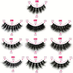 10 Pairs Faux Mink Lashes Fluffy Thick Strip False Eyelashes