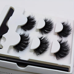 3 Pairs Magnetic Eyeliner & Mink False Eyelashes Set