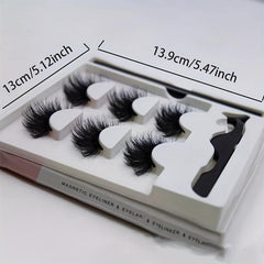 3 Pairs Magnetic Eyeliner & Mink False Eyelashes Set
