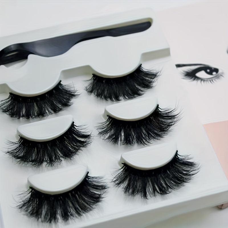 3 Pairs Magnetic Eyeliner & Mink False Eyelashes Set