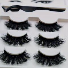 3 Pairs Magnetic Eyeliner & Mink False Eyelashes Set
