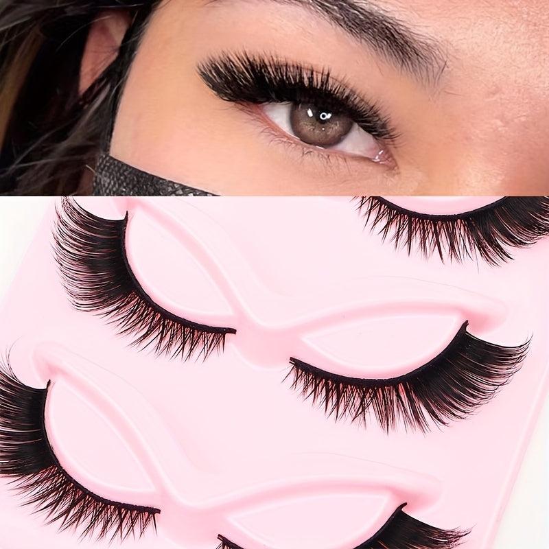 5/10 Pairs Cat Eye False Eyelashes Natural Curling Fluffy Fox Eye Long