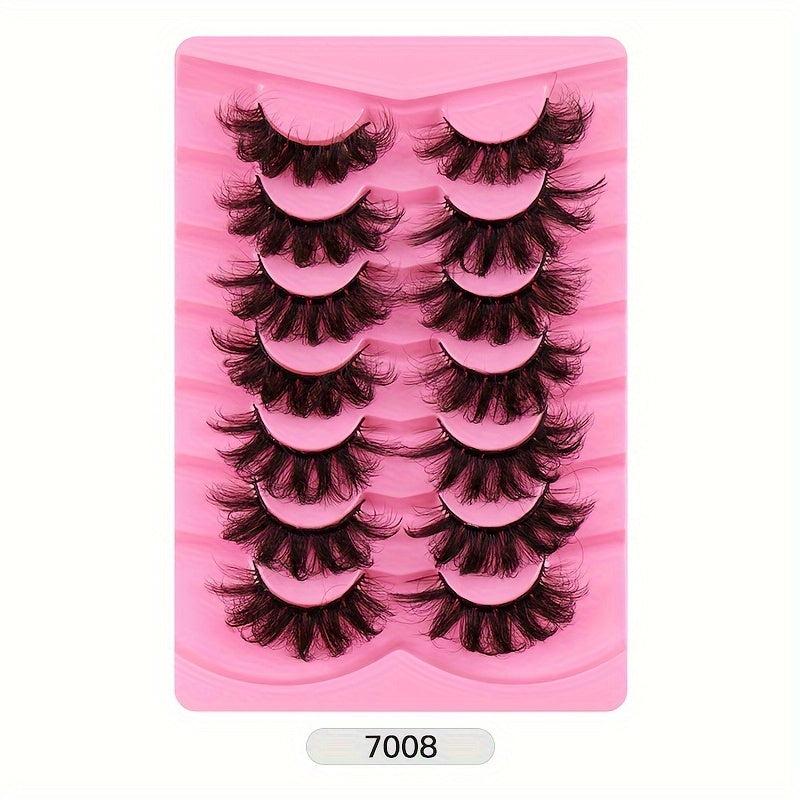 7 Pairs Faux Mink Thick Volume Eyelashes Dramatic Look