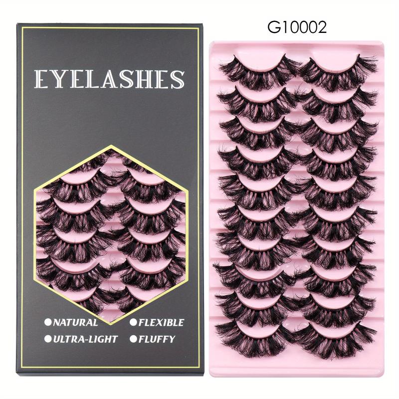 10 Pairs Thick Curling Messy Faux Mink False Eyelashes