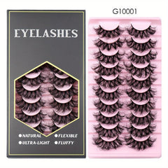 10 Pairs Thick Curling Messy Faux Mink False Eyelashes