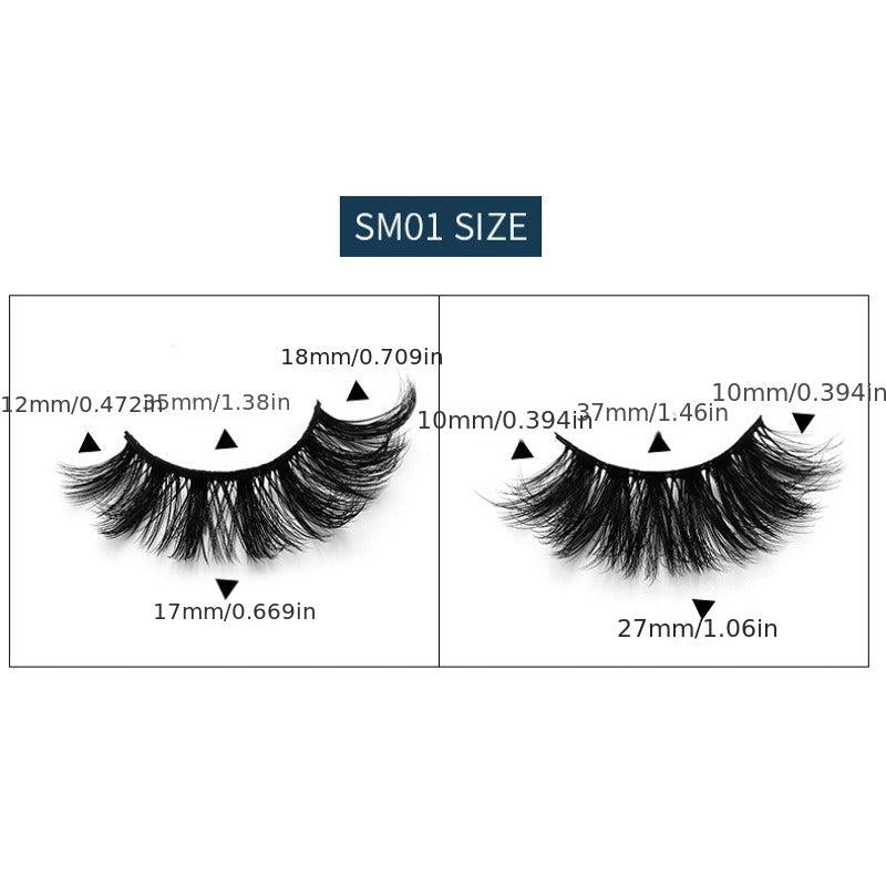 10 Pairs Natural 3D Fluffy False Eyelashes Thick Curling Easy Wear