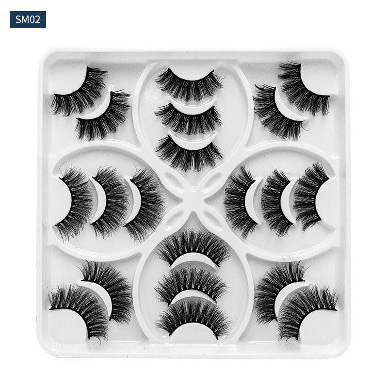 10 Pairs Natural 3D Fluffy False Eyelashes Thick Curling Easy Wear