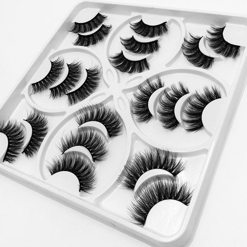 10 Pairs Natural 3D Fluffy False Eyelashes Thick Curling Easy Wear
