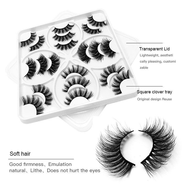 10 Pairs Natural 3D Fluffy False Eyelashes Thick Curling Easy Wear