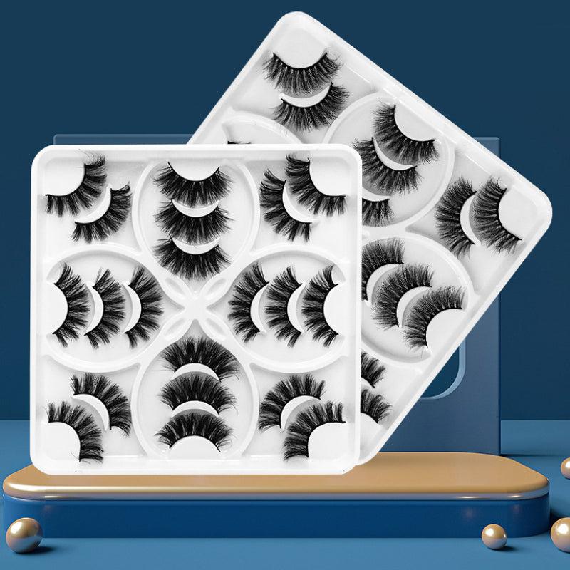 10 Pairs Natural 3D Fluffy False Eyelashes Thick Curling Easy Wear