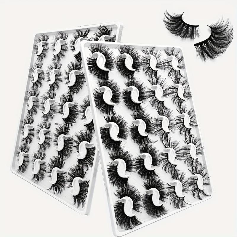 20 Pairs Faux Mink False Eyelashes for Nude Makeup