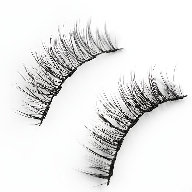 Magnetic Eyelash Set & Eyeliner Kit, Natural Fluffy Curly 5 Magnetic 10 Pairs