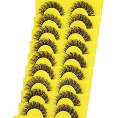 10 Pairs Faux Mink False Eyelashes Fluffy Dramatic Volume Long Makeup