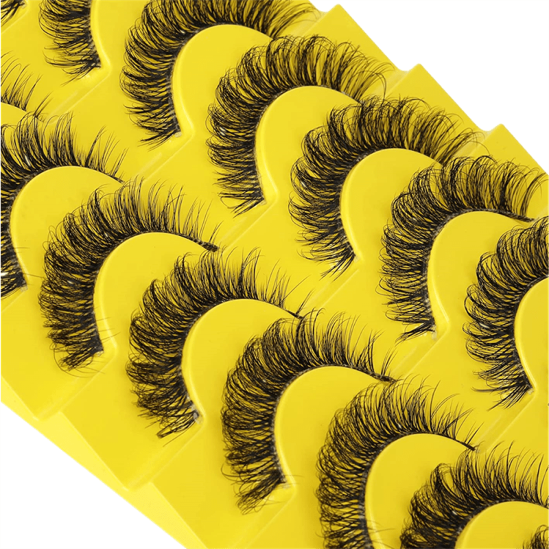 10 Pairs Faux Mink False Eyelashes Fluffy Dramatic Volume Long Makeup