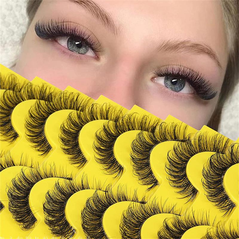 10 Pairs Faux Mink False Eyelashes Fluffy Dramatic Volume Long Makeup