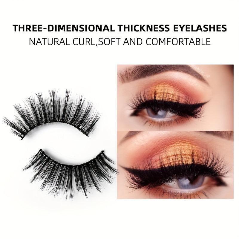10 Pairs 3D Thick Faux Mink False Eyelashes Natural Slender Eyelashes