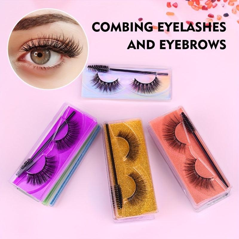 10 Pairs 3D Thick Faux Mink False Eyelashes Natural Slender Eyelashes