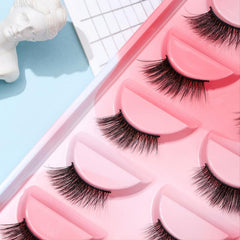 5 Pairs Half Lashes Winged End Eye Elongated Eyelashes