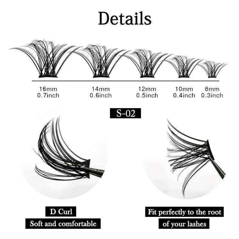 100pcs 8-16mm Mix D Curl Cluster Lashes Individual Lashes Lash Extensions