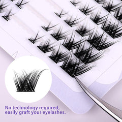 Natural Looking Individual False Eyelashes - Wispy Cat
