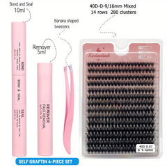 DIY Lash Extension Kit Cluster False Eyelashes 280 Pcs