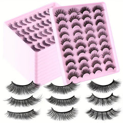 20 Pairs Mixed Style False Eyelashes Fluffy Wispy Natural Look Synthetic Lashes