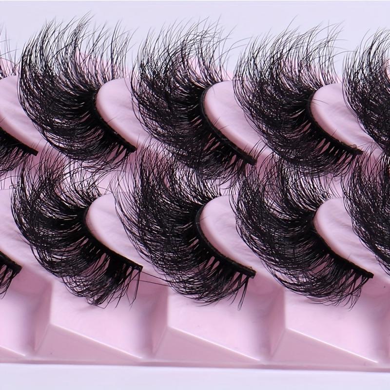 10 Pairs Curly 3D Natural Volume Thick Long False Eyelashes Extension