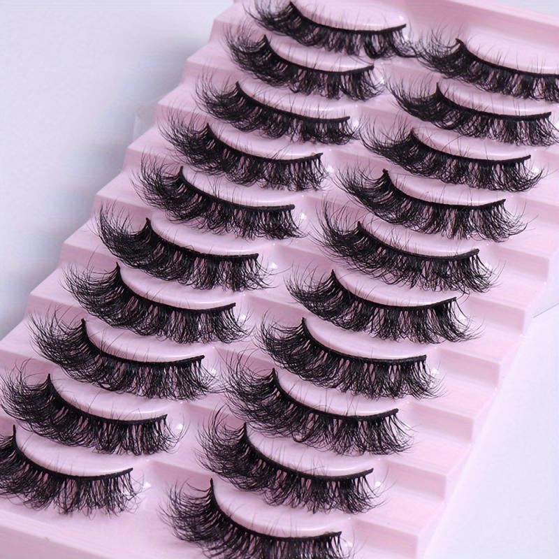10 Pairs Curly 3D Natural Volume Thick Long False Eyelashes Extension