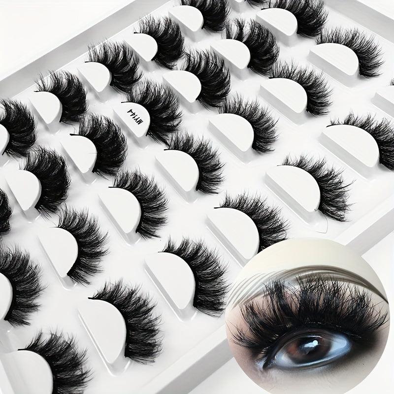 14 Pairs 3D Faux Mink Fluffy False Eyelashes Crisscross Makeup Extension
