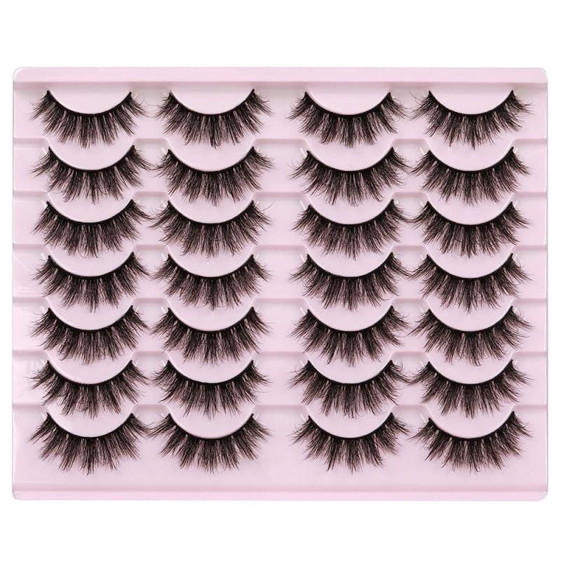 14 Pairs Wispy False Eyelashes Fluffy Mink Lashes Pack