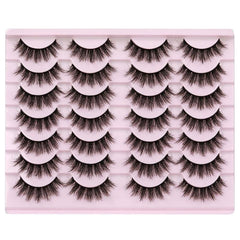 14 Pairs Wispy False Eyelashes Fluffy Mink Lashes Pack