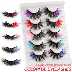 Colored 3D Crisscross False Eyelashes for Makeup Cosplay Party Halloween