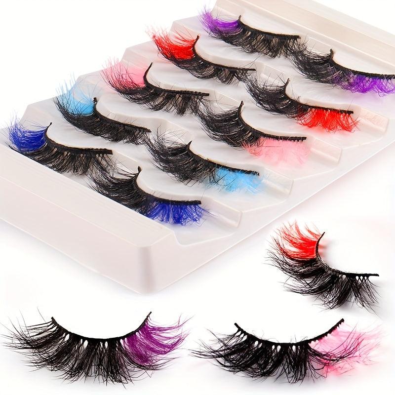 Colored 3D Crisscross False Eyelashes for Makeup Cosplay Party Halloween